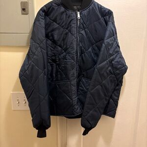 Men’s Vintage Antler Uniforms Navy Quilted Bomber flight Jacket size XXL